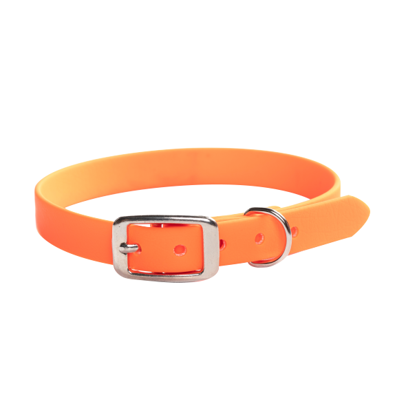 Biothane Halsband, genäht, Neon Orange, 16mm/320-400mm