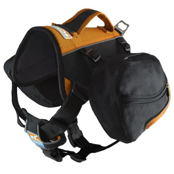 Baxter Dog Backpack Black & orange 30-85 lbs