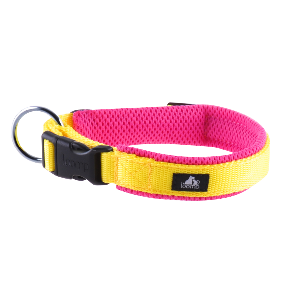 Halsband pink / gelb L
